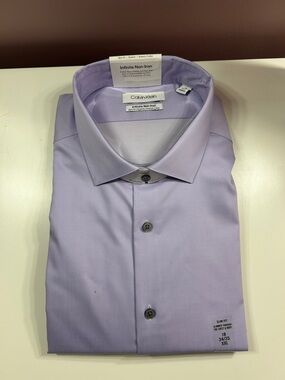 Calvin Klein Lavender Slim Fit Dress Shirt